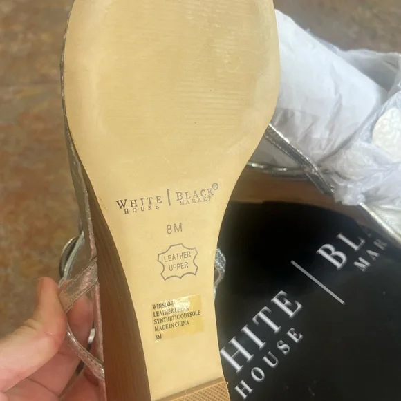 White House Black Market Winslow Wedge Silver - Picture 6 of 10